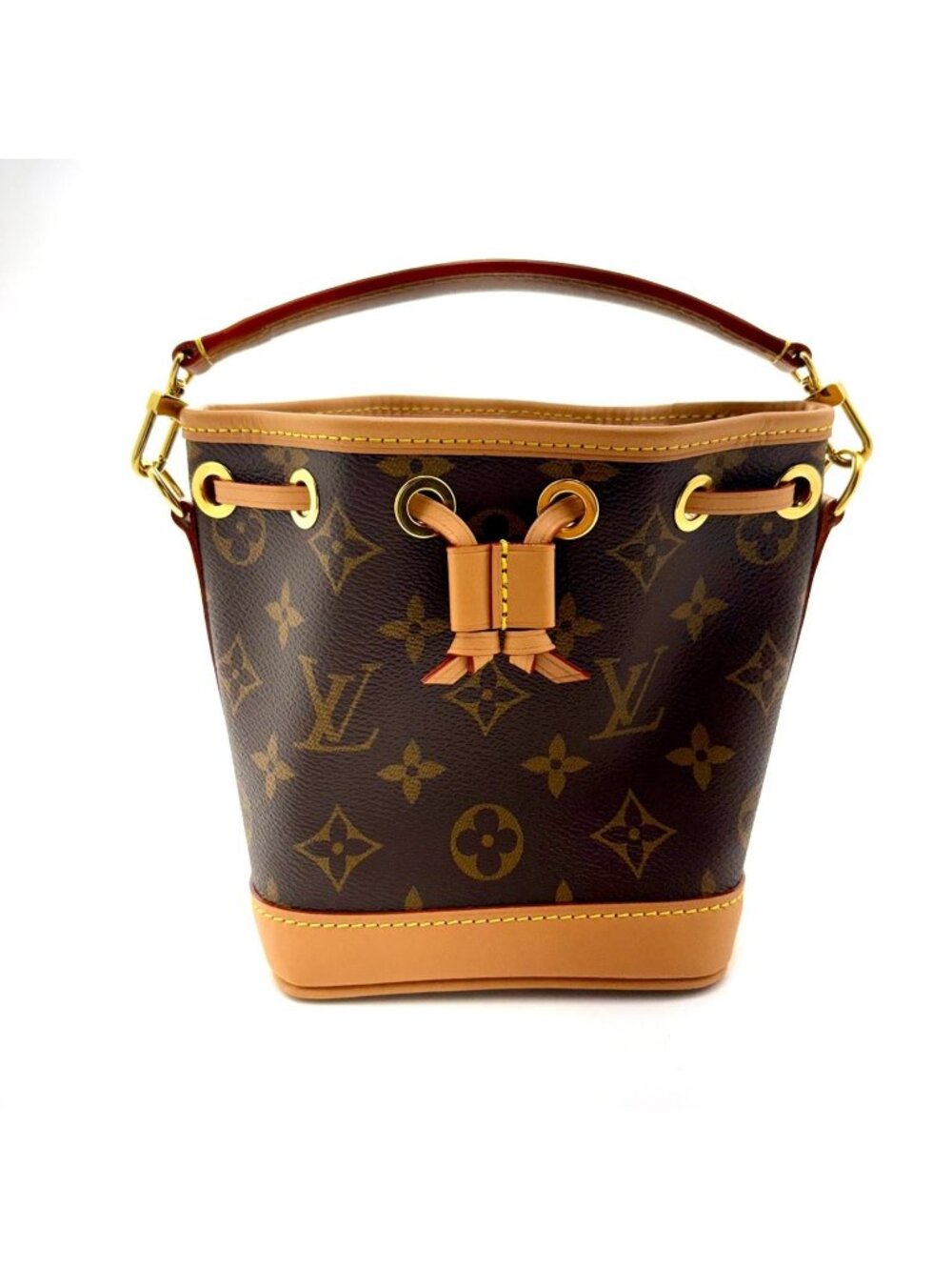 Louis Vuitton Nano Noe Monogram Shoulder Bag Canvas Dark Brown